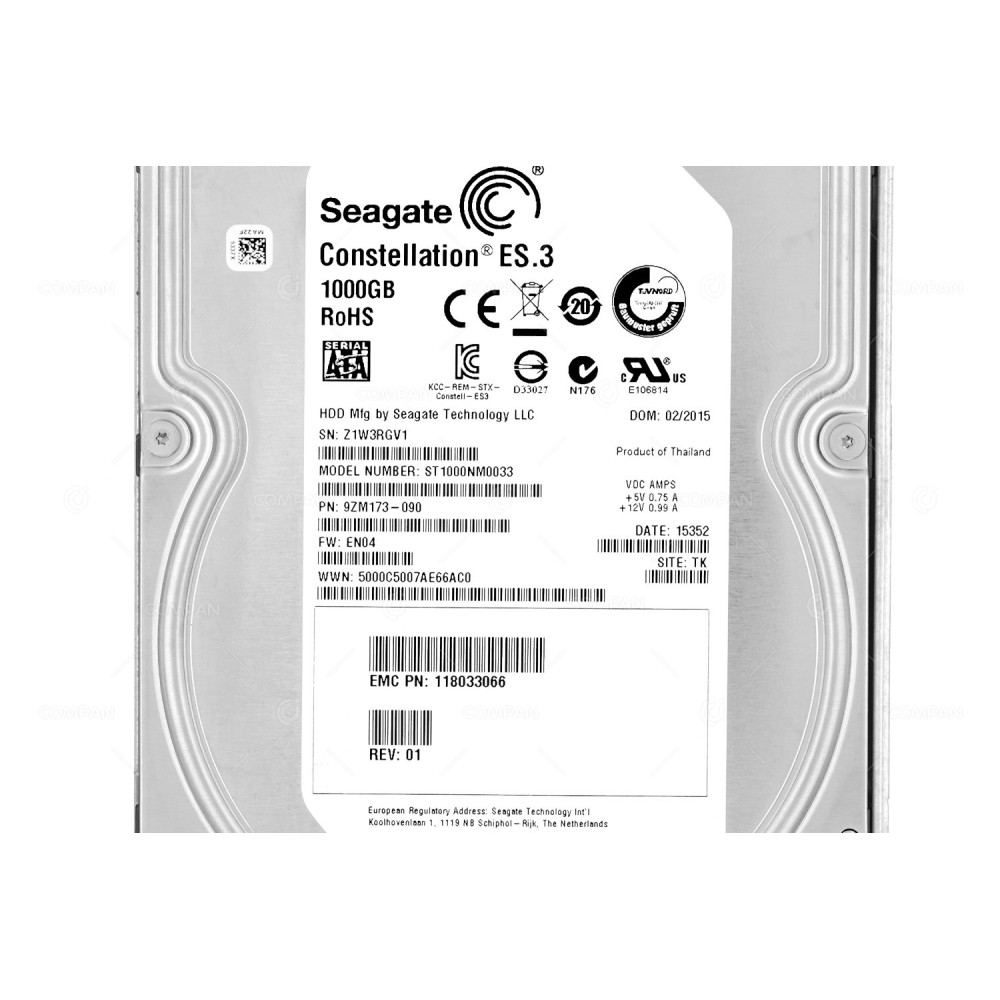 118033066 EMC HDD 1TB 7.2K SATA 6G 3.5" LFF FOR EMC STORAGE ARRAY DD670